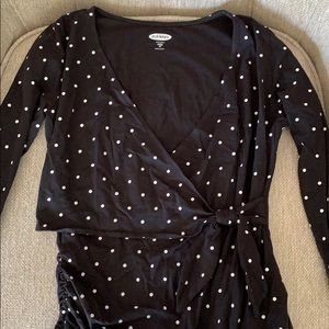 Maternity wrap polka dot top